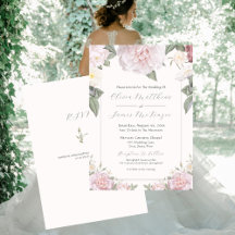 Elegant Rosa ros Garden bröllopsinbjudan