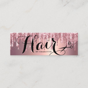 Elegant rosa ros guld glitter borrar frisylista mini visitkort