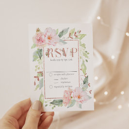 Elegant Rosa ros Guld Glitter Bröllop OSA Inbjudningar