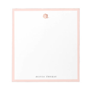 Elegant rosa ros guld personlig Stationery Anteckningsblock