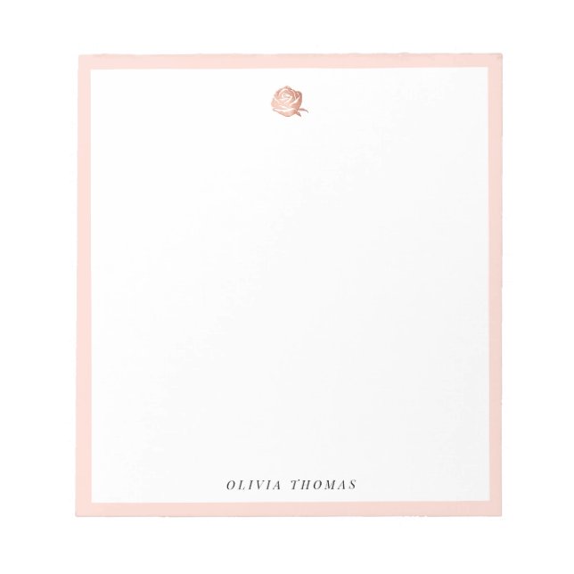 Elegant rosa ros guld personlig Stationery Anteckningsblock (Framsida)