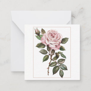 Elegant Rosa ros i Fullt Bloom Anteckningskort