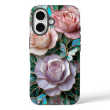 Elegant  Rosa ros i konstgjord glasmassa