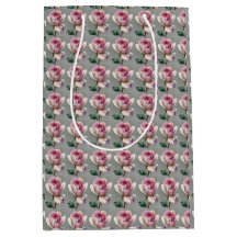 Elegant rosa ros impasto blomsterstor med presentp