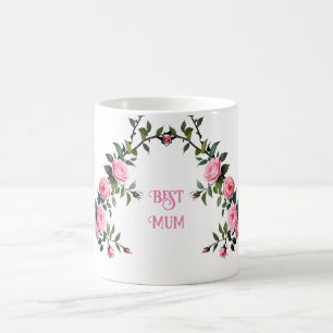 Elegant Rosa ros Kaffemugg