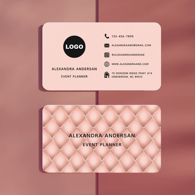 Elegant  Rosa ros-kubiken i Metall vid Guld vid Mö Visitkort (Elegant Blush Pink Rose Gold Metal Cube Pattern Business Card)