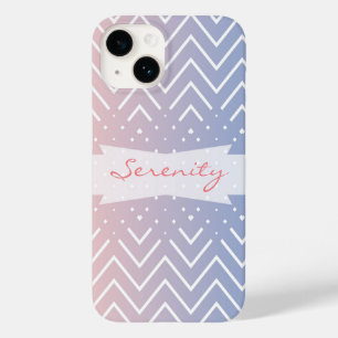 Elegant Rosa ros kvartz Blue pastel Chevron Namn