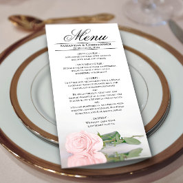 Elegant  Rosa ros med reflexer Bröllop Meny