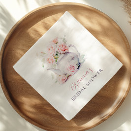 Elegant  Rosa ros Möhippan Tea Party Pappersservett