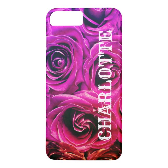 Elegant Rosa ros Namn-mall Case-Mate iPhone Skal (Baksida)