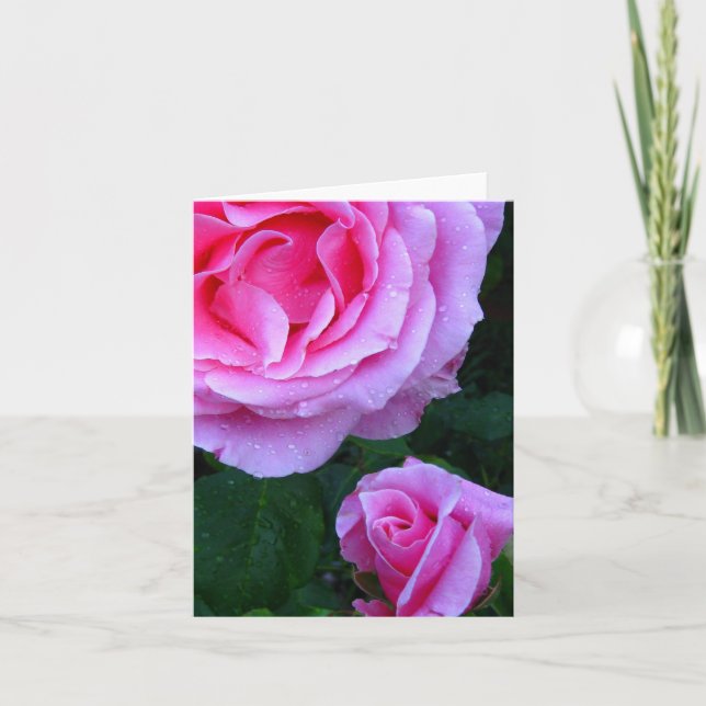 Elegant Rosa ros Note Card Tack Kort (Framsida)