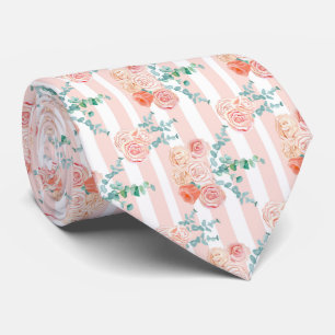 Elegant Rosa ros och Eucalyptus Necktie Slips