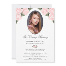 Elegant Rosa ros Photo Memorial Service Funeral