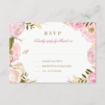 Elegant rosa ros Quinceanera RSVP