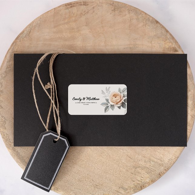 Elegant Rosa ros Returetiketter Adressetikett (Skapare uppladdad)