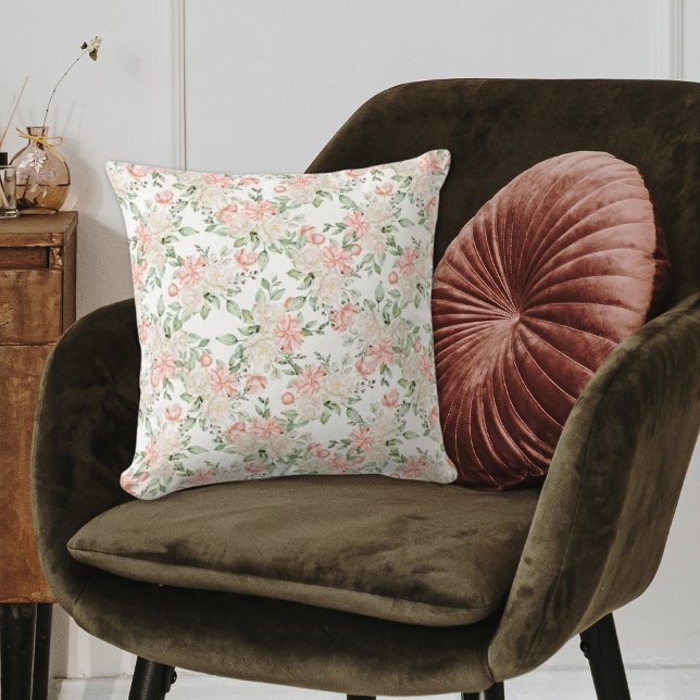 Elegant Rosa ros Romantic Blommigt Dekorativ kudde (Elegant Pink Rose Romantic Floral Throw Pillow
)