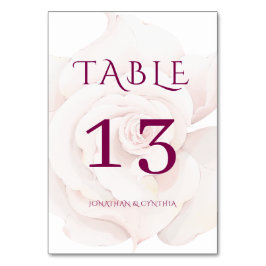 Elegant Rosa ros vattenfärgen Blommigt Bröllop Bordsnummer