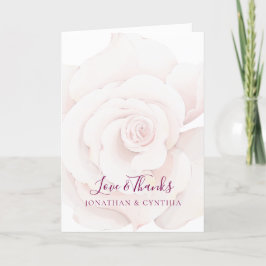 Elegant Rosa ros vattenfärgen Blommigt Bröllop Tack Kort