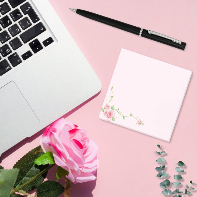 Elegant Rosa ros Vine Post-it Block (Skapare uppladdad)