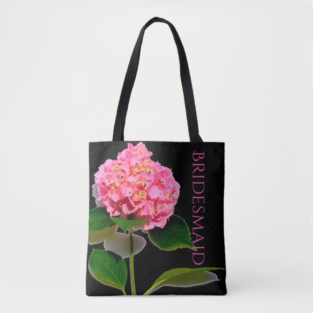 Elegant Rosa rosa  blommigt  rosa hydrangea Tygkasse (Framsida)