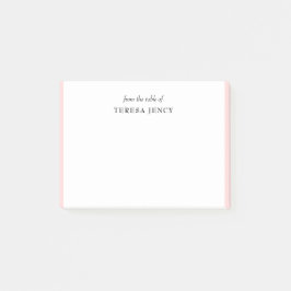 Elegant Rosa Rosa Feminint Skrivbordsdesign Post-it Block