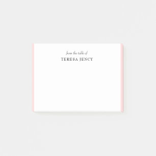 Elegant Rosa Rosa Feminint Skrivbordsdesign Post-it Block