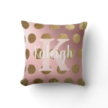 Elegant Rosa Rosa Guld Prickig Monogram Namn