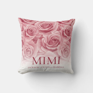 Elegant Rosa Rosbarnbarns Namn Mormor Kudde
