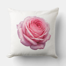 Elegant rosa rosblommig kastkudde kudde