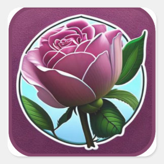 Elegant rosa rosdekal för presenter, bärbara dator fyrkantigt klistermärke