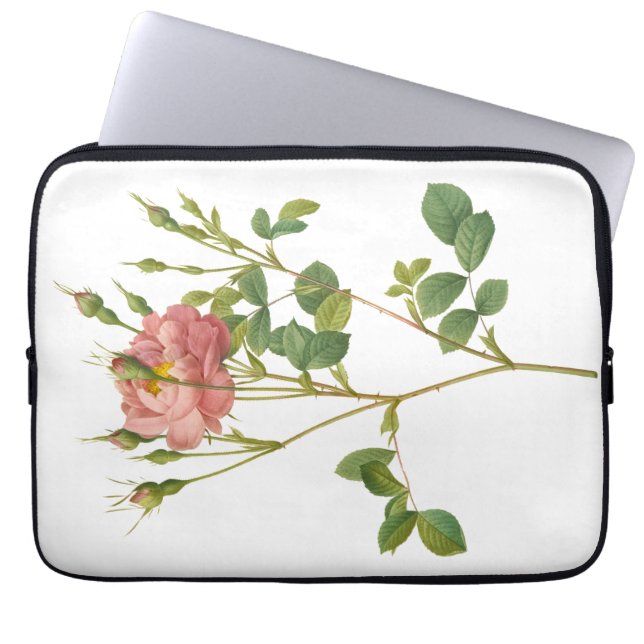 Elegant Rosa Rosenknopp Botaniska Laptop sleeve (Framsidan)