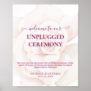 Elegant Rosa Rosenvattenfärg Blommig Bröllop Poster