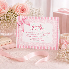 Elegant rosa rosett Baby Shower Böcker för baby in Tilläggskort