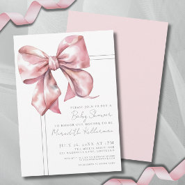 Elegant Rosa Rosett Baby Shower Inbjudningar