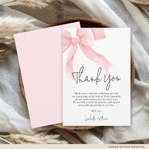 Elegant Rosa Rosett Baby Shower Tack Kort