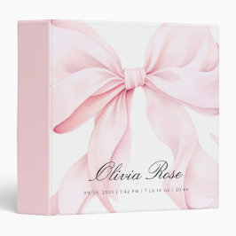 Elegant rosa rosett Babyflicka 3-ringbindare