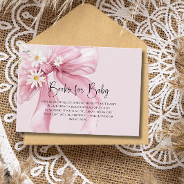 Elegant rosa rosett Daisy Baby Shower-böcker för b Tilläggskort