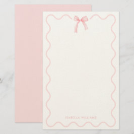Elegant Rosa Rosett Flicka Personlig Brevpapper