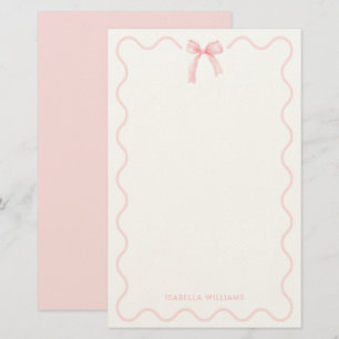 Elegant Rosa Rosett Flicka Personlig Brevpapper