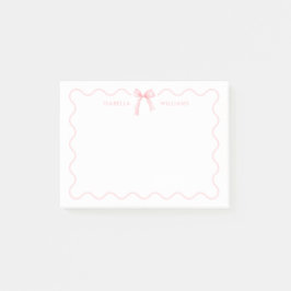 Elegant Rosa Rosett Flicka Personlig Post-it Block