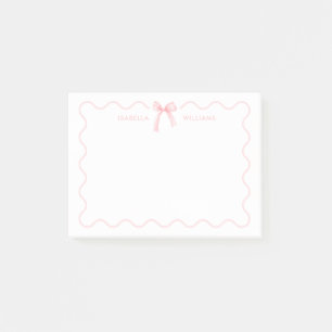 Elegant Rosa Rosett Flicka Personlig Post-it Block