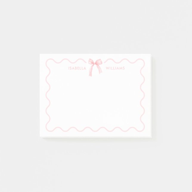 Elegant Rosa Rosett Flicka Personlig Post-it Block (Framsida)