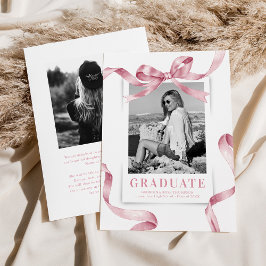 Elegant rosa rosett fotograduation meddelande