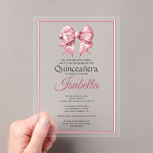 Elegant rosa rosett Quinceanera 15-årsdag