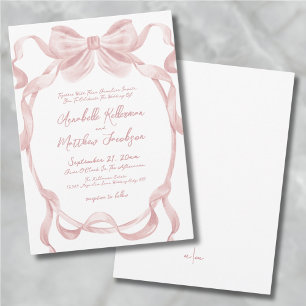 Elegant Rosa Rosett Whimsical Bröllop Inbjudningar