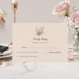 Elegant Rosa Rosor Bröllop RSVP-kort OSA Kort