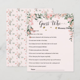 Elegant rosa rosor med fjärilar Gissa vem spel