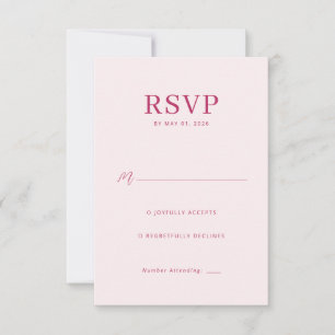 Elegant Rosa RSVP-kort OSA Kort