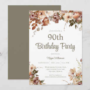 Elegant Rosa Sage Grönt Surprise 50:e födelsedagen Inbjudningar