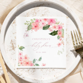 Elegant Rosa Sakura Flowers Baby Shower Napkins Pappersservett